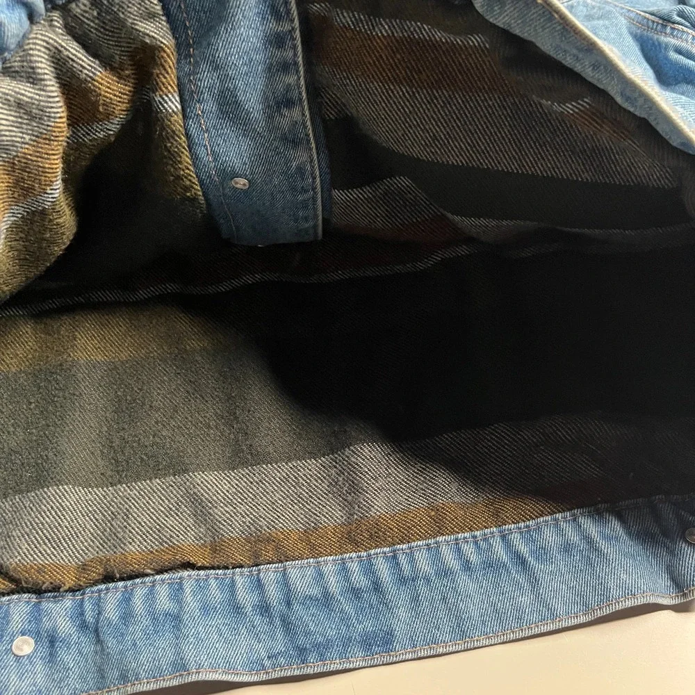 Vintage Wrangler Hero Denim Jacket XL Mens Trucker Blanket Lined Blue USA Style